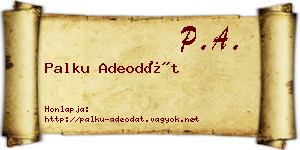 Palku Adeodát névjegykártya